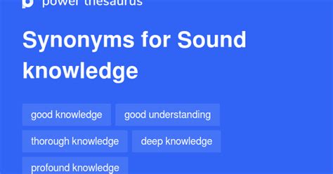 sound knowledge synonym|SOUND KNOWLEDGE in Thesaurus: 100+ Synonyms.